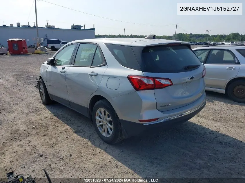 2018 Chevrolet Equinox Ls VIN: 2GNAXHEV1J6152727 Lot: 12051028