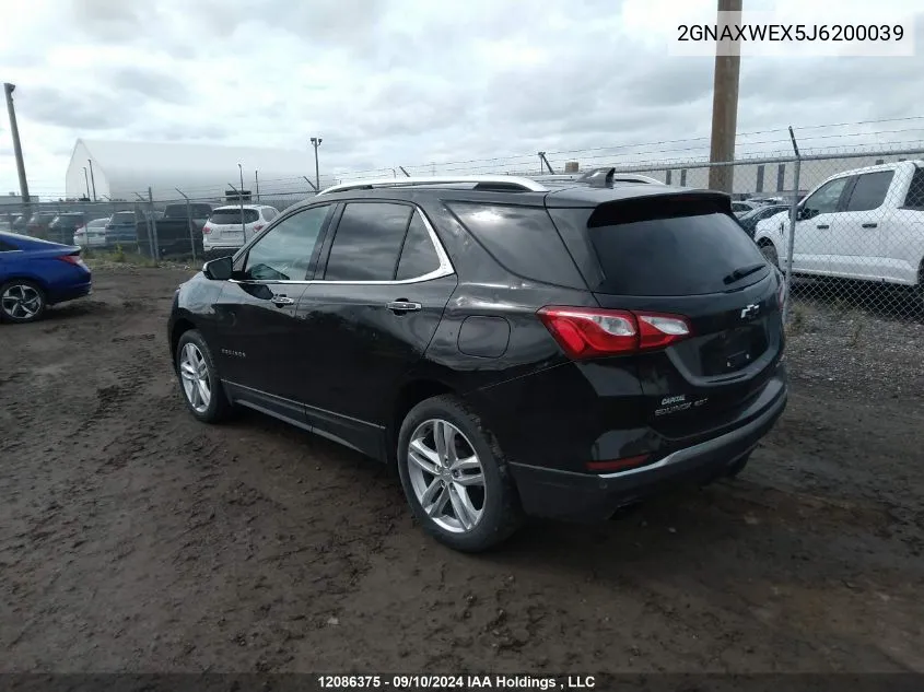 2018 Chevrolet Equinox VIN: 2GNAXWEX5J6200039 Lot: 12086375