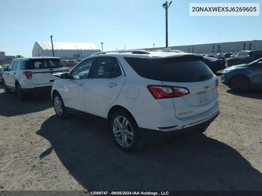 2018 Chevrolet Equinox Premier VIN: 2GNAXWEX5J6269605 Lot: 12089747