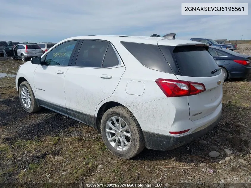 2018 Chevrolet Equinox VIN: 2GNAXSEV3J6195561 Lot: 12097571