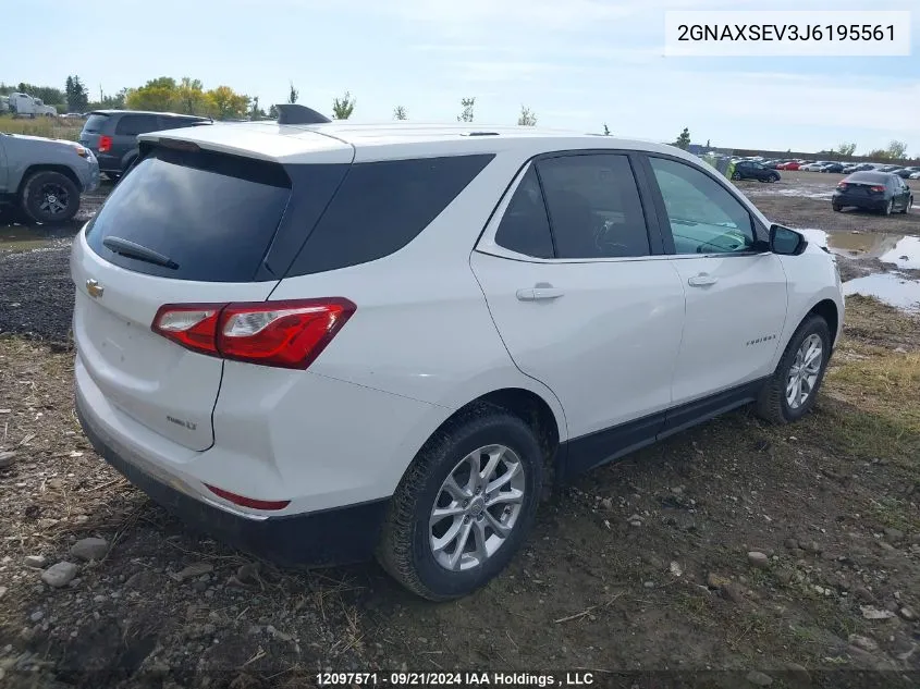 2018 Chevrolet Equinox VIN: 2GNAXSEV3J6195561 Lot: 12097571