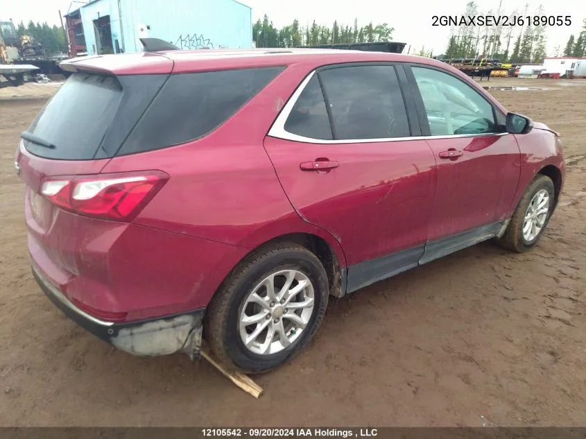 2018 Chevrolet Equinox Lt VIN: 2GNAXSEV2J6189055 Lot: 12105542