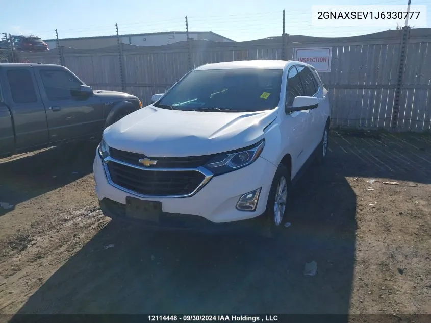 2018 Chevrolet Equinox VIN: 2GNAXSEV1J6330777 Lot: 12114448