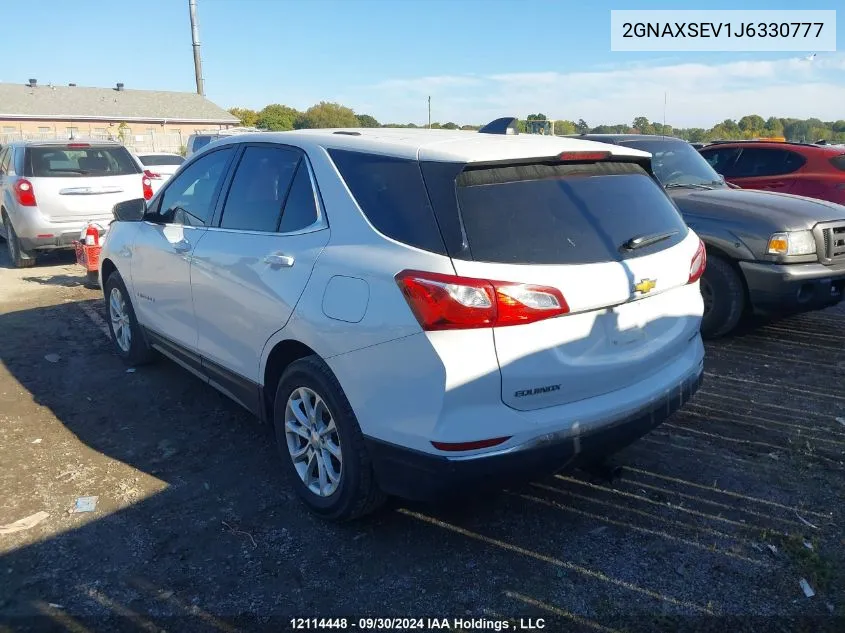 2018 Chevrolet Equinox VIN: 2GNAXSEV1J6330777 Lot: 12114448