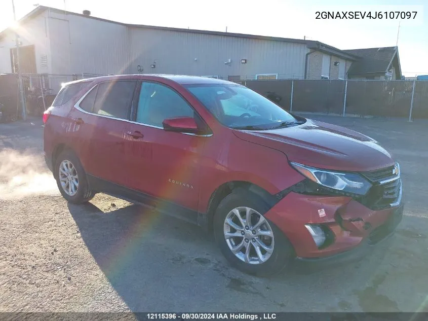 2018 Chevrolet Equinox VIN: 2GNAXSEV4J6107097 Lot: 12115396