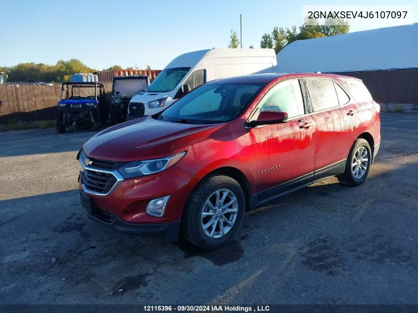 2018 Chevrolet Equinox VIN: 2GNAXSEV4J6107097 Lot: 12115396