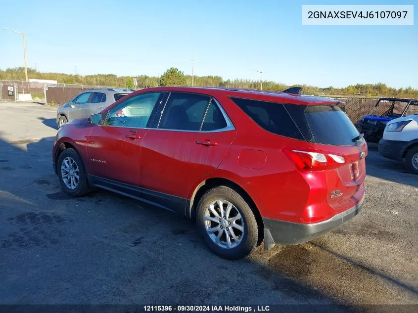 2018 Chevrolet Equinox VIN: 2GNAXSEV4J6107097 Lot: 12115396