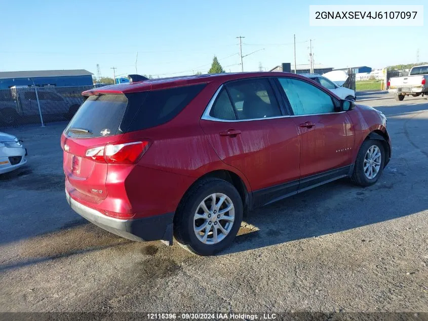 2018 Chevrolet Equinox VIN: 2GNAXSEV4J6107097 Lot: 12115396