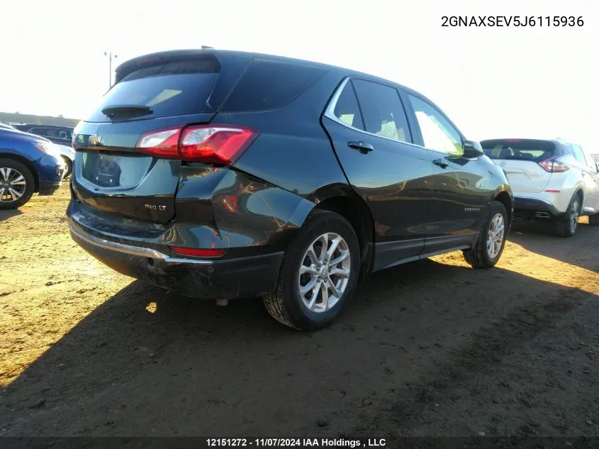 2018 Chevrolet Equinox VIN: 2GNAXSEV5J6115936 Lot: 12151272