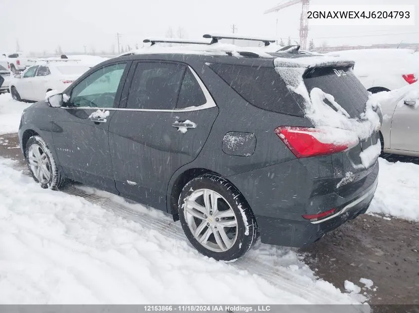 2018 Chevrolet Equinox VIN: 2GNAXWEX4J6204793 Lot: 12153866