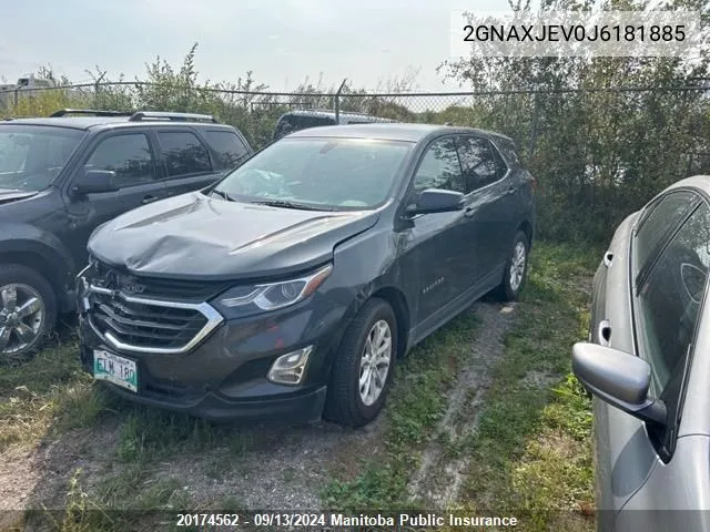 2GNAXJEV0J6181885 2018 Chevrolet Equinox Lt