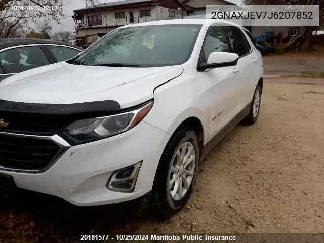 2018 Chevrolet Equinox Lt VIN: 2GNAXJEV7J6207852 Lot: 20181577