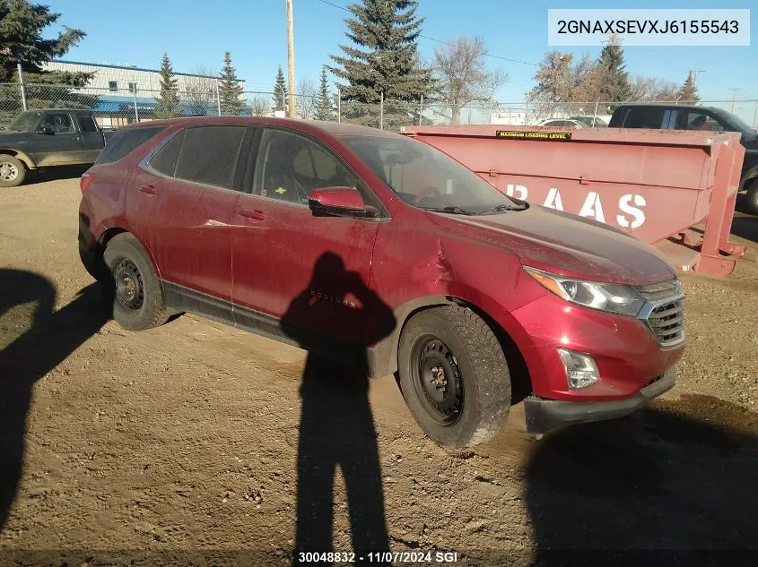 2018 Chevrolet Equinox Lt VIN: 2GNAXSEVXJ6155543 Lot: 30048832