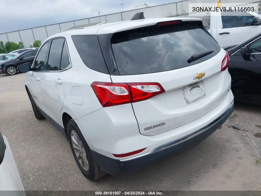 2018 Chevrolet Equinox Lt VIN: 3GNAXJEV8JL116603 Lot: 39181007