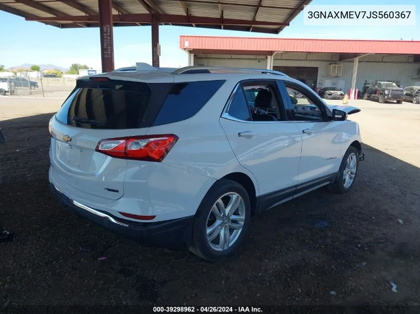 2018 Chevrolet Equinox Premier VIN: 3GNAXMEV7JS560367 Lot: 39298962