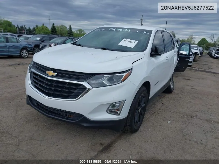 2018 Chevrolet Equinox Ls VIN: 2GNAXHEV5J6277522 Lot: 39318853