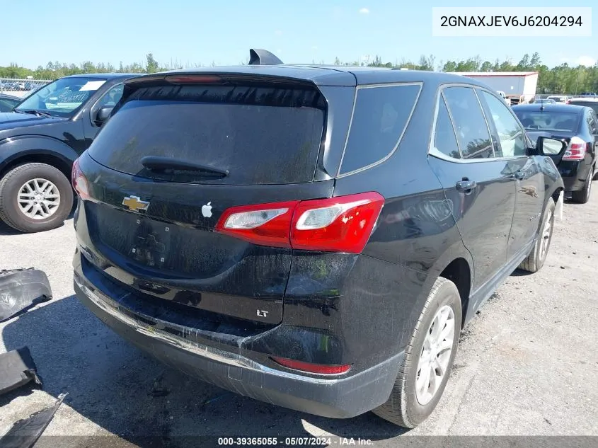 2018 Chevrolet Equinox Lt VIN: 2GNAXJEV6J6204294 Lot: 39365055