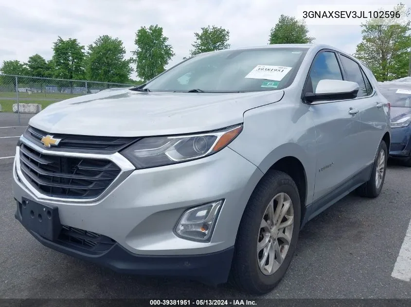 3GNAXSEV3JL102596 2018 Chevrolet Equinox Lt