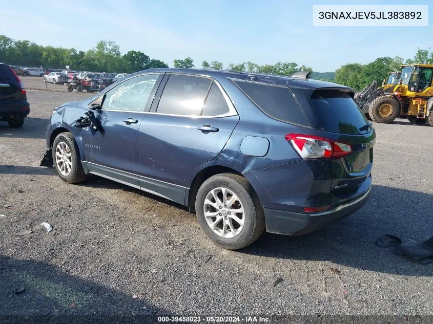 2018 Chevrolet Equinox Lt VIN: 3GNAXJEV5JL383892 Lot: 39458023