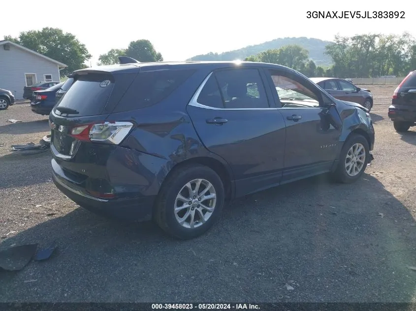 2018 Chevrolet Equinox Lt VIN: 3GNAXJEV5JL383892 Lot: 39458023