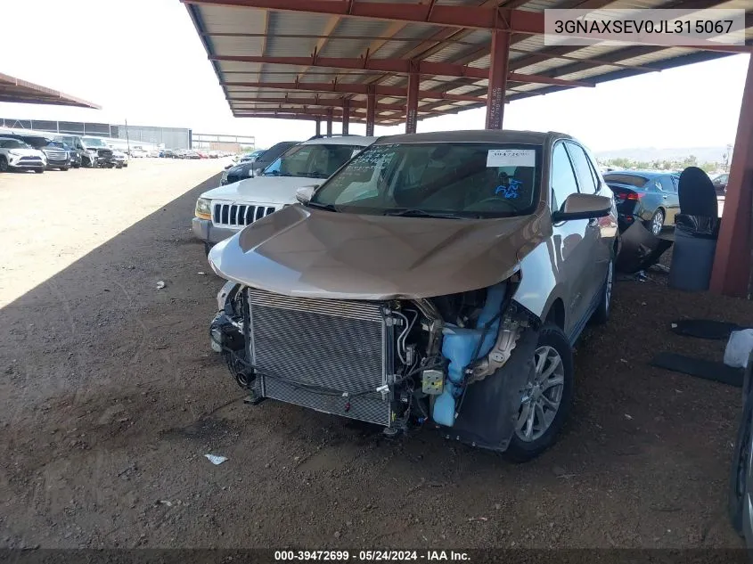 3GNAXSEV0JL315067 2018 Chevrolet Equinox Lt