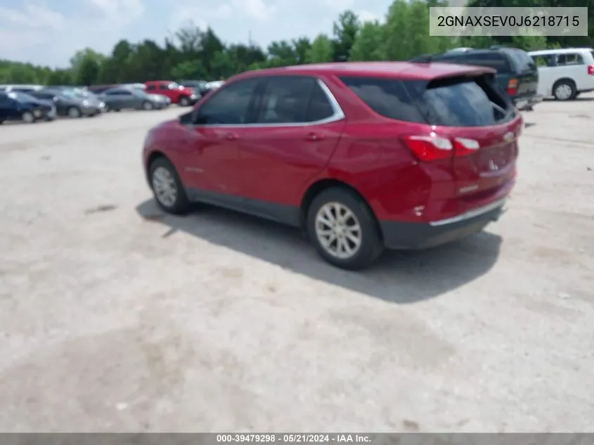 2018 Chevrolet Equinox Lt VIN: 2GNAXSEV0J6218715 Lot: 39479298