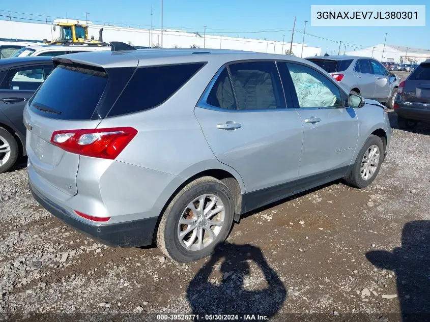 2018 Chevrolet Equinox Lt VIN: 3GNAXJEV7JL380301 Lot: 39526771