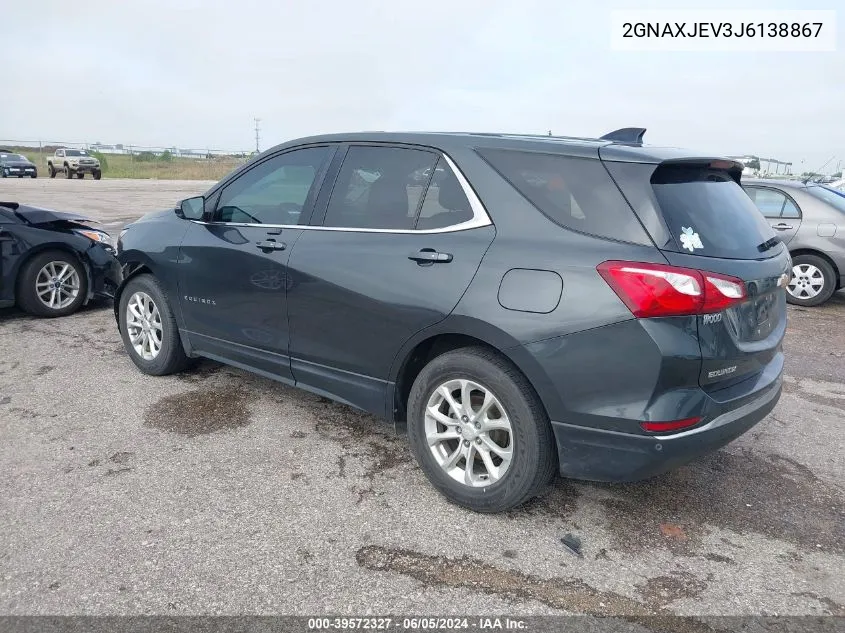 2018 Chevrolet Equinox Lt VIN: 2GNAXJEV3J6138867 Lot: 39572327