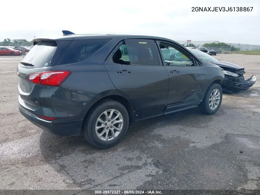 2018 Chevrolet Equinox Lt VIN: 2GNAXJEV3J6138867 Lot: 39572327