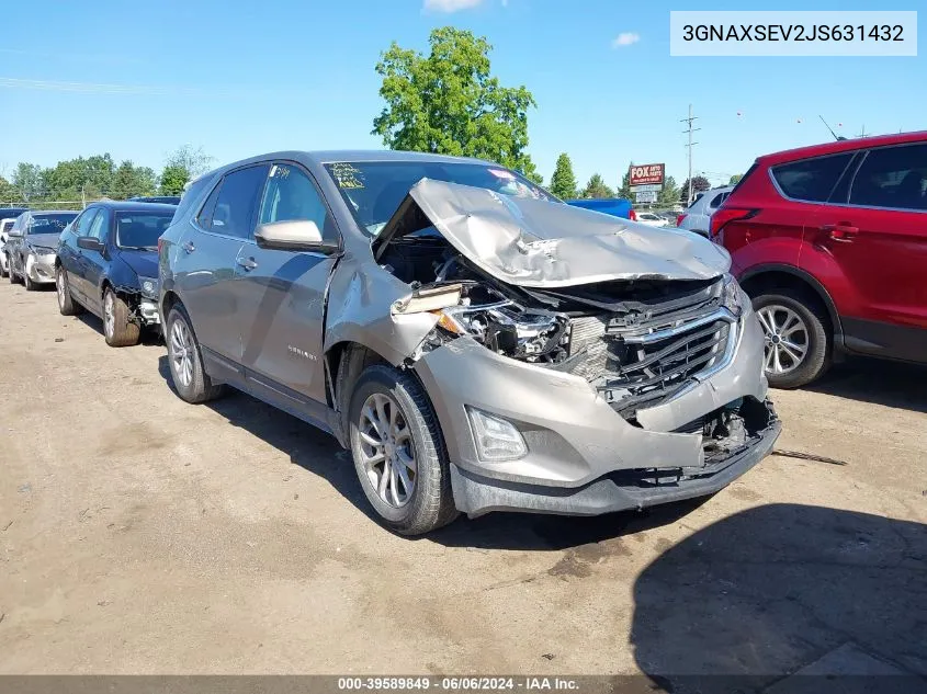 2018 Chevrolet Equinox Lt VIN: 3GNAXSEV2JS631432 Lot: 39589849