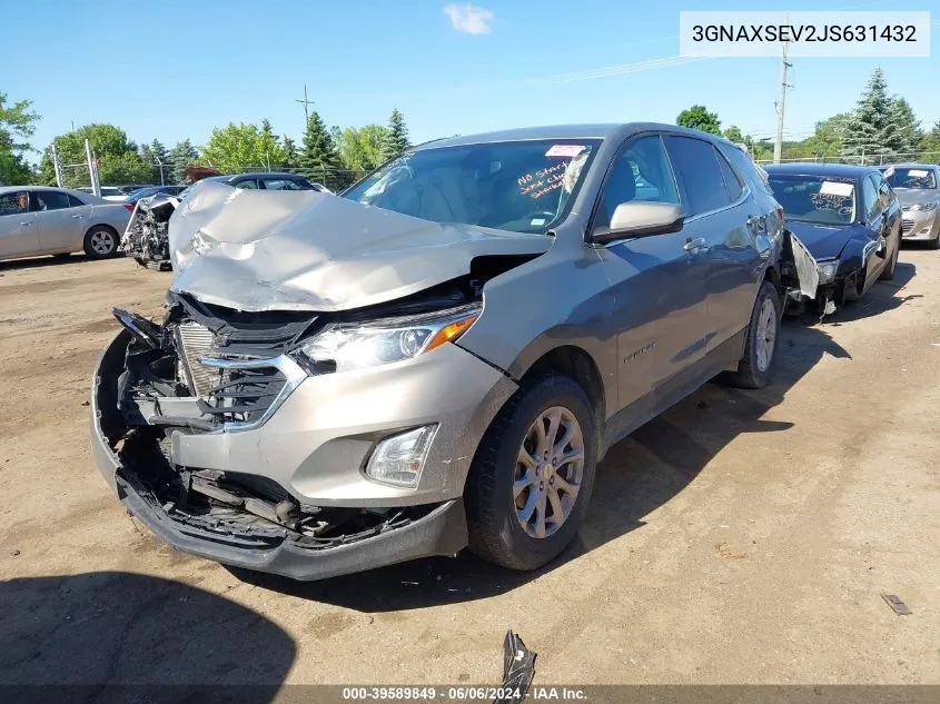 2018 Chevrolet Equinox Lt VIN: 3GNAXSEV2JS631432 Lot: 39589849