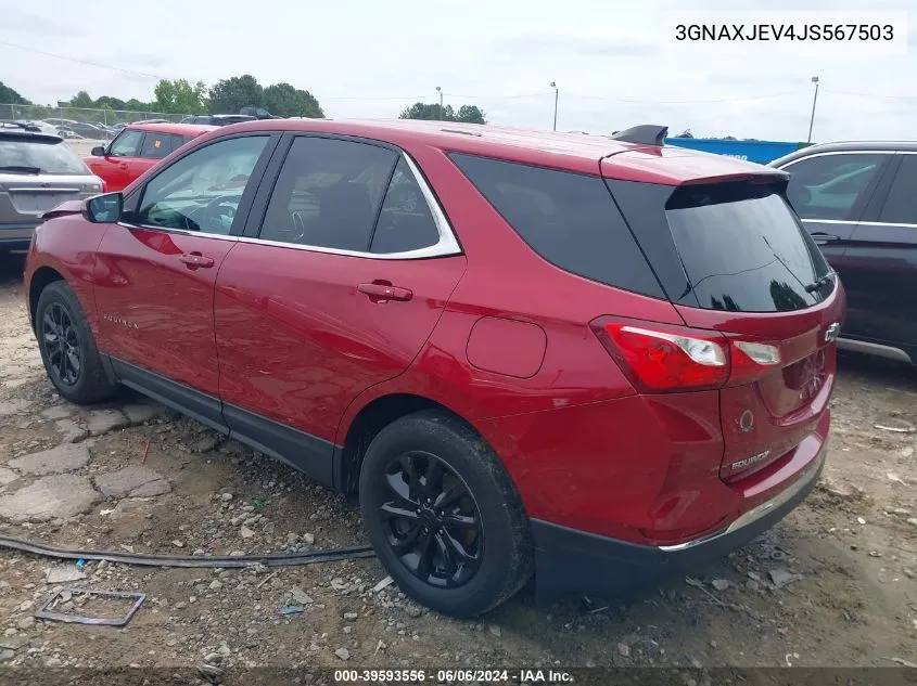 2018 Chevrolet Equinox Lt VIN: 3GNAXJEV4JS567503 Lot: 39593556