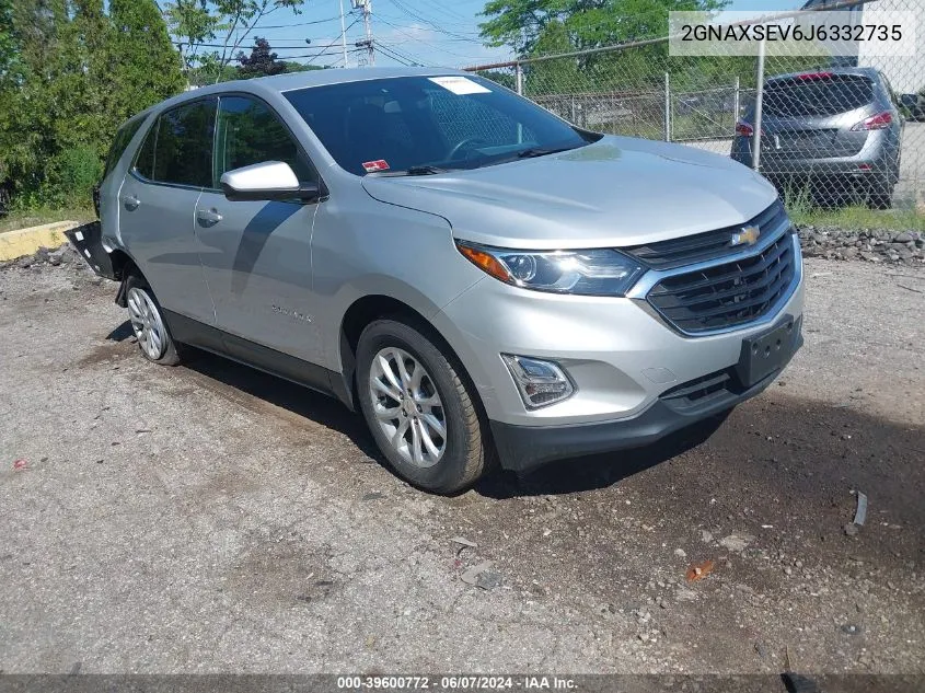 2018 Chevrolet Equinox Lt VIN: 2GNAXSEV6J6332735 Lot: 39600772