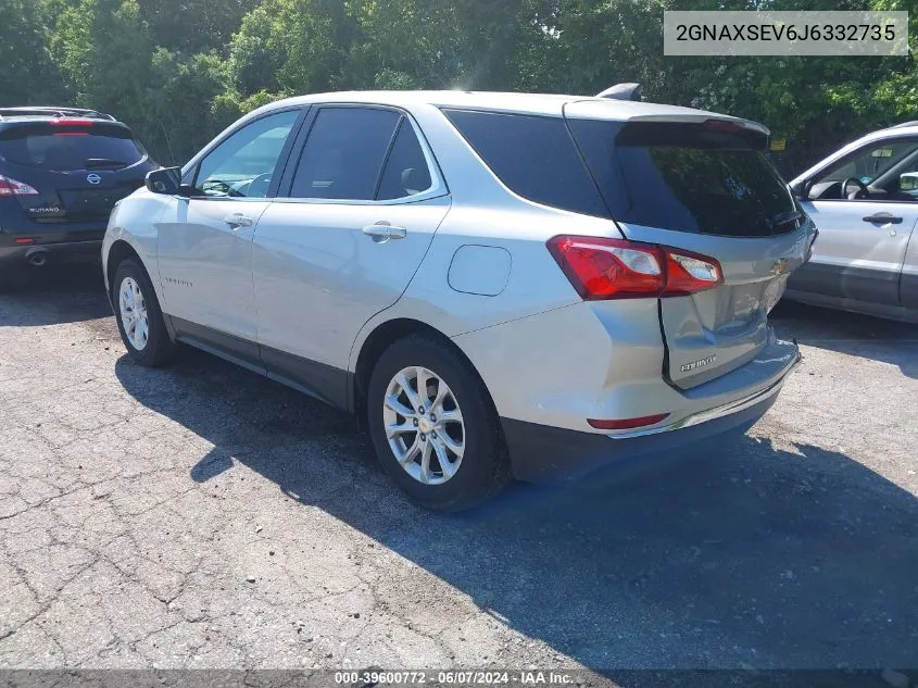 2018 Chevrolet Equinox Lt VIN: 2GNAXSEV6J6332735 Lot: 39600772