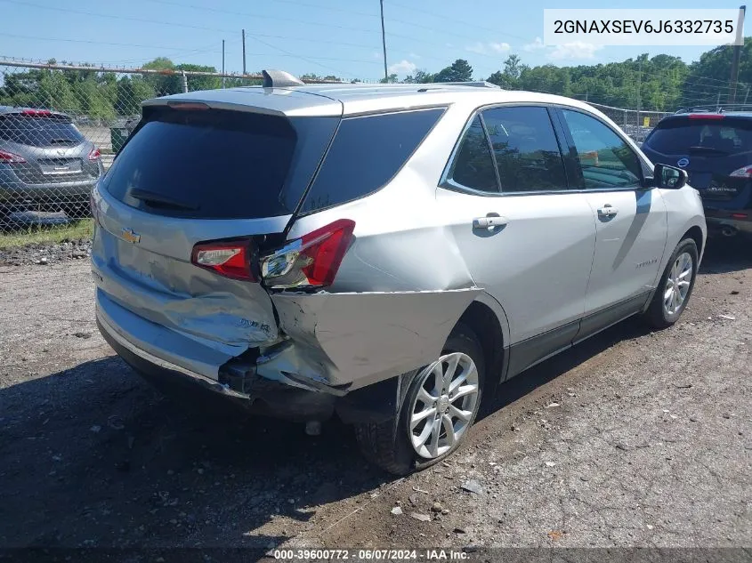 2018 Chevrolet Equinox Lt VIN: 2GNAXSEV6J6332735 Lot: 39600772