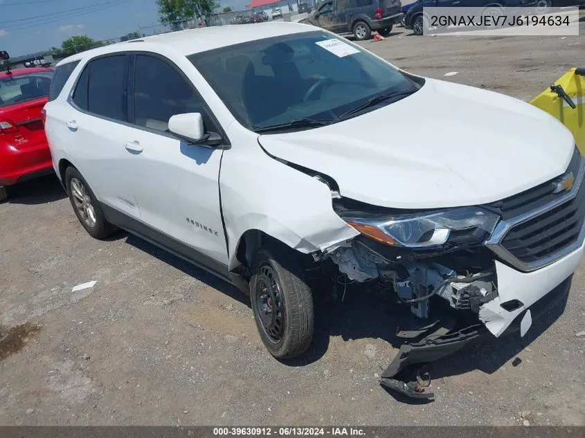 2018 Chevrolet Equinox Lt VIN: 2GNAXJEV7J6194634 Lot: 39630912