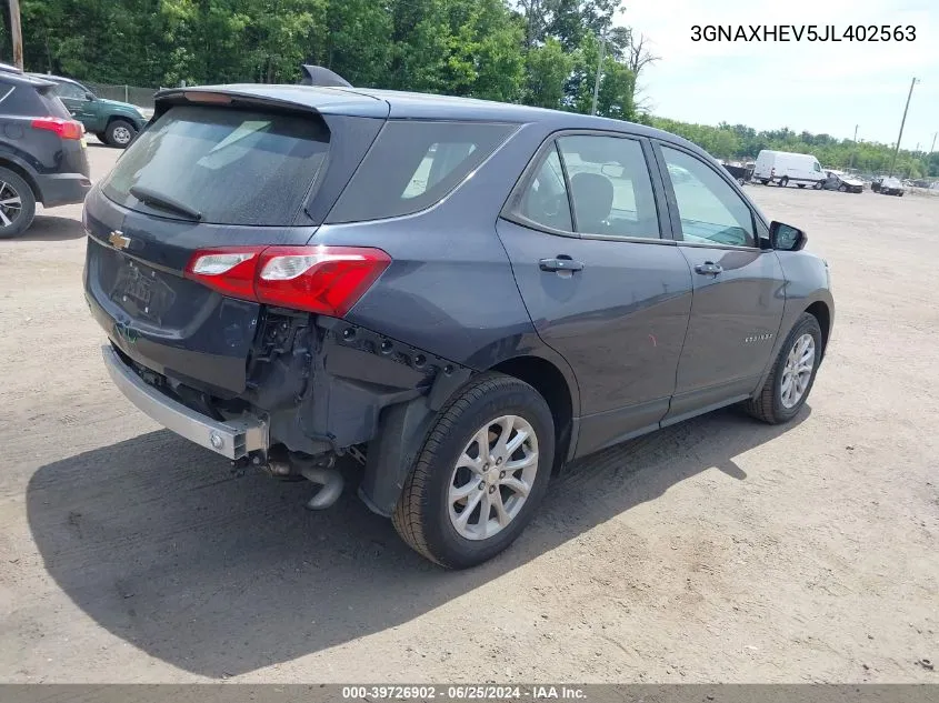 2018 Chevrolet Equinox Ls VIN: 3GNAXHEV5JL402563 Lot: 39726902