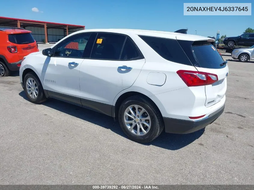 2018 Chevrolet Equinox Ls VIN: 2GNAXHEV4J6337645 Lot: 39739292