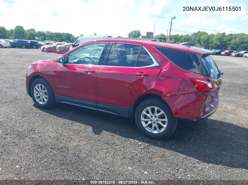 2018 Chevrolet Equinox Lt VIN: 2GNAXJEV0J6115501 Lot: 39753210