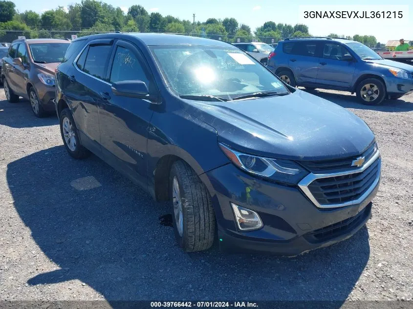 2018 Chevrolet Equinox Lt VIN: 3GNAXSEVXJL361215 Lot: 39766442