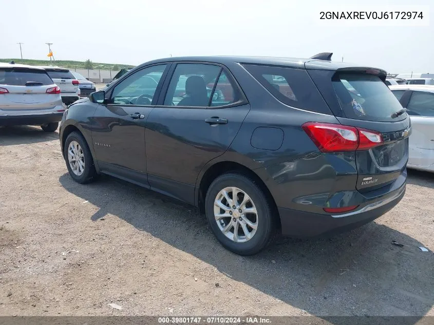 2018 Chevrolet Equinox Ls VIN: 2GNAXREV0J6172974 Lot: 39801747