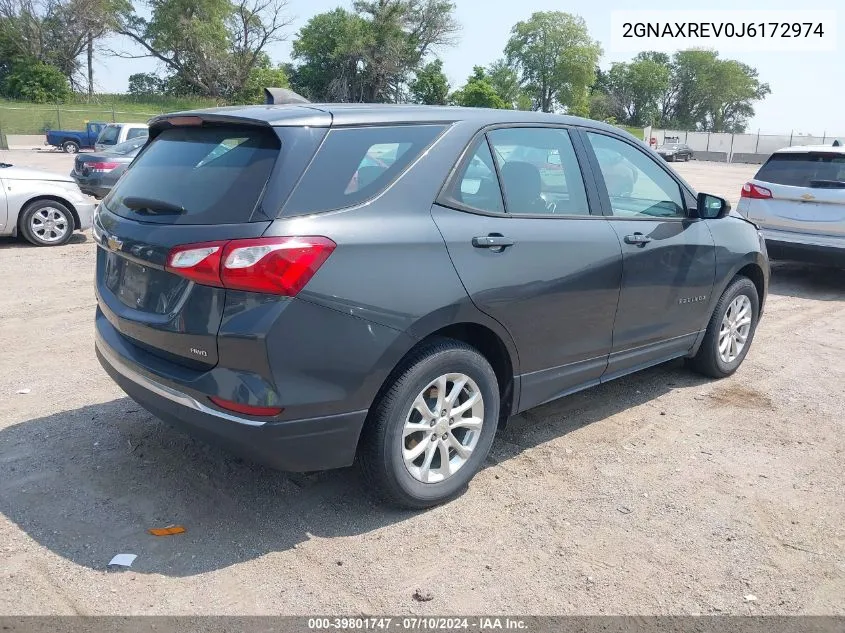 2018 Chevrolet Equinox Ls VIN: 2GNAXREV0J6172974 Lot: 39801747