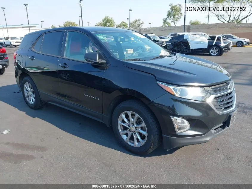 2018 Chevrolet Equinox Ls VIN: 3GNAXHEV0JL392752 Lot: 39815376