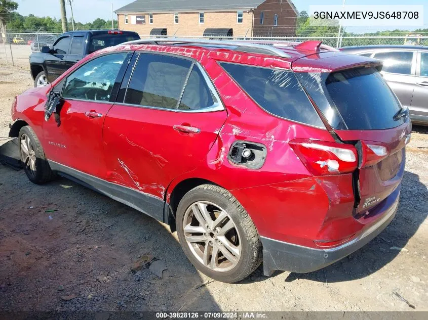 2018 Chevrolet Equinox Premier VIN: 3GNAXMEV9JS648708 Lot: 39828126