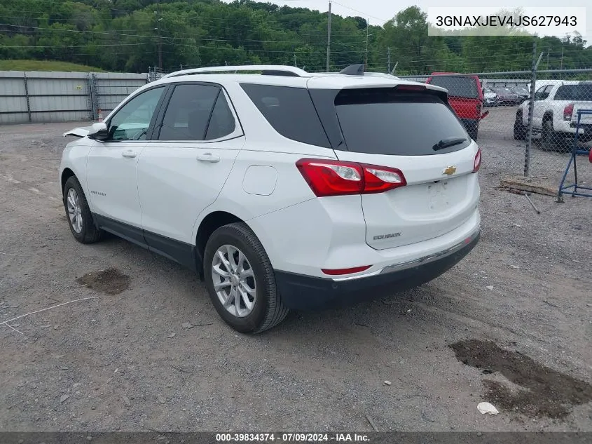 2018 Chevrolet Equinox Lt VIN: 3GNAXJEV4JS627943 Lot: 39834374