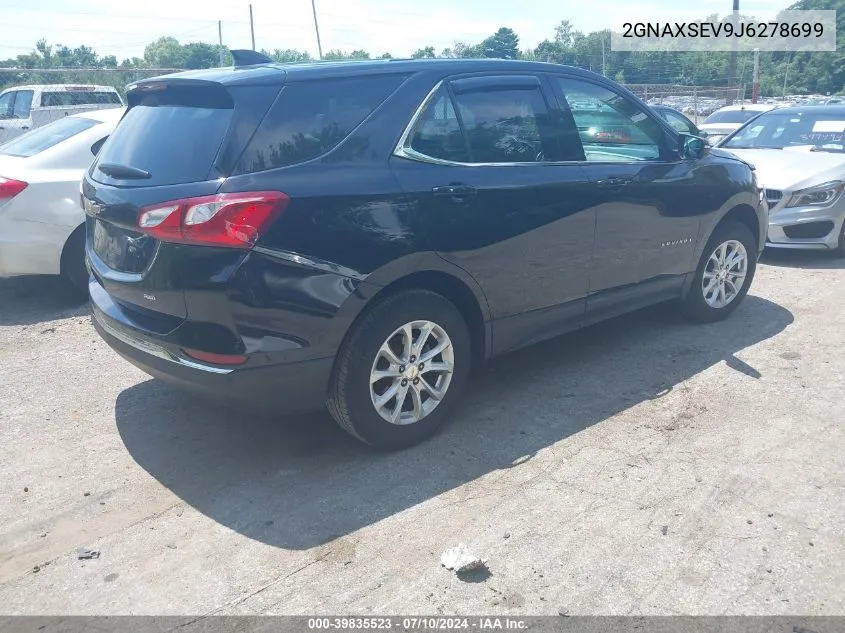 2018 Chevrolet Equinox Lt VIN: 2GNAXSEV9J6278699 Lot: 39835523