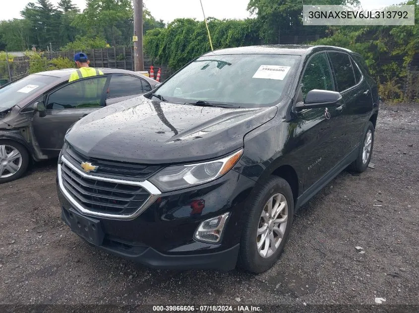 2018 Chevrolet Equinox Lt VIN: 3GNAXSEV6JL313792 Lot: 39866606