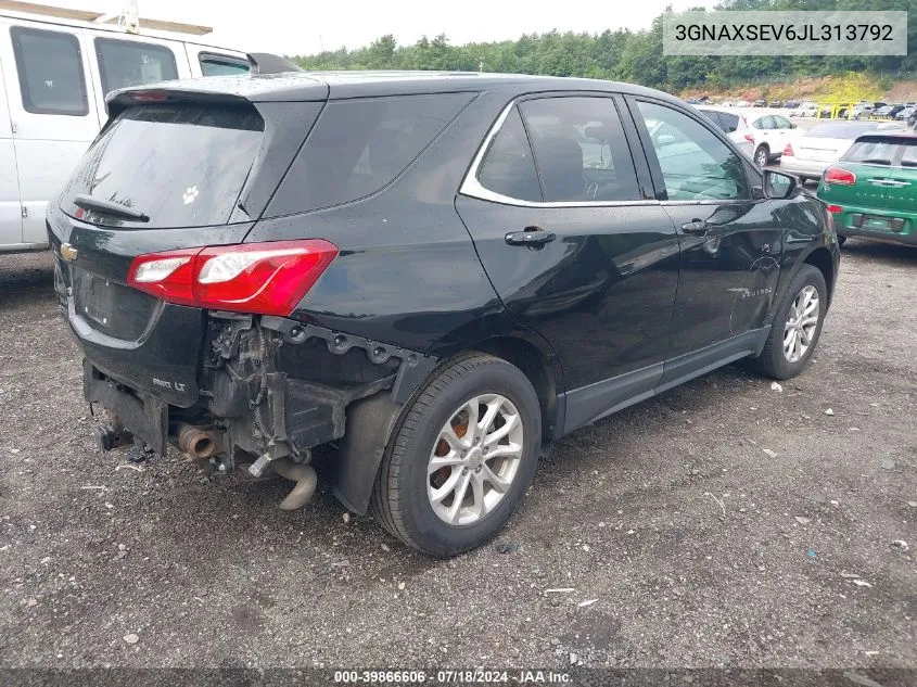 2018 Chevrolet Equinox Lt VIN: 3GNAXSEV6JL313792 Lot: 39866606