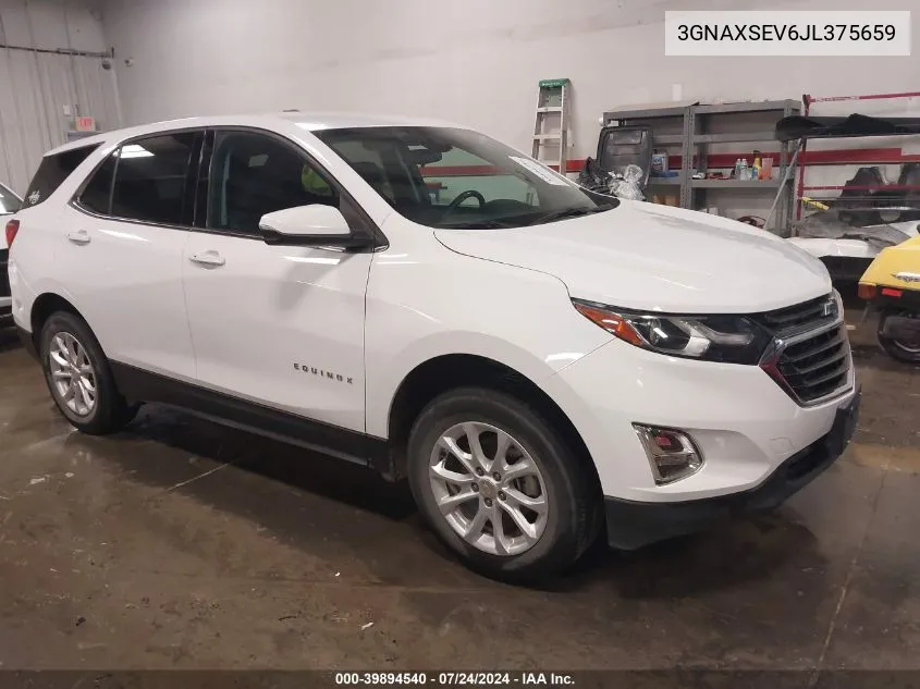 2018 Chevrolet Equinox Lt VIN: 3GNAXSEV6JL375659 Lot: 39894540