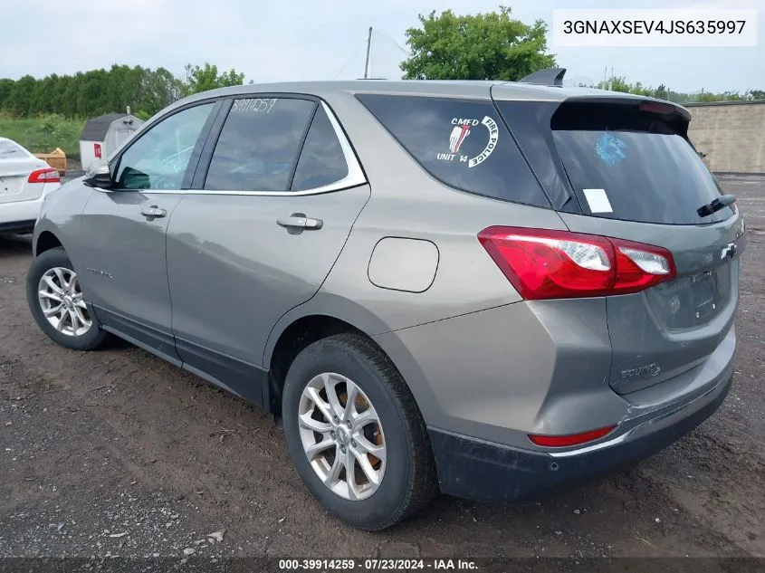 2018 Chevrolet Equinox Lt VIN: 3GNAXSEV4JS635997 Lot: 39914259